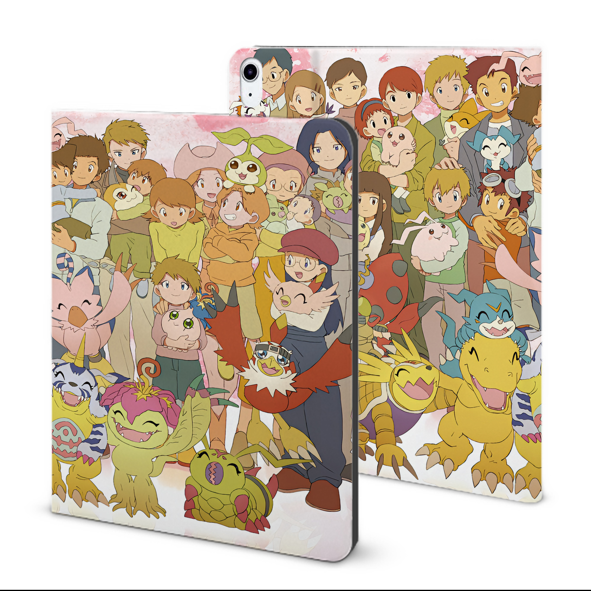 （画像用） Digimon デジタルモンスター/デジモン IPad ケース ブック型 PUレザー TPU 耐衝撃 軽量 薄型 ペン収納なし 全面保護 IPad 各モデル対応